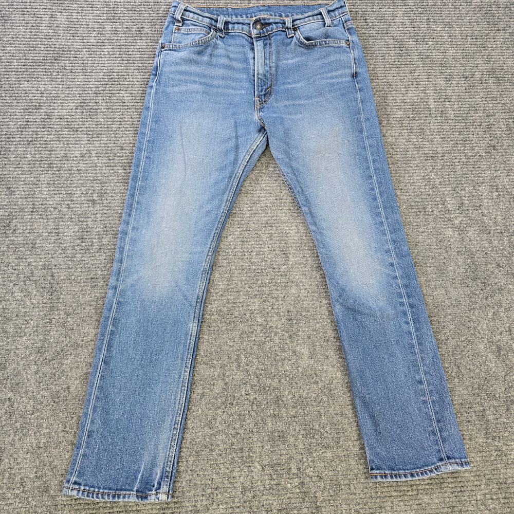 Levi's 505C Jeans Womens 29x28 Blue Straight Crop Stretch Distressed